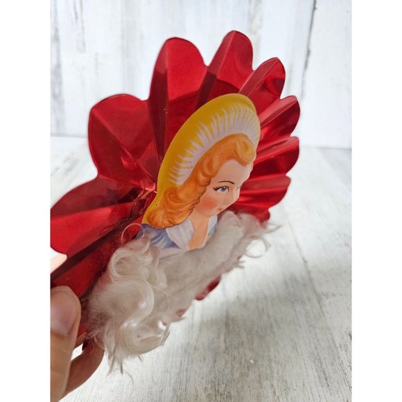 Vintage aluminum angel cherub red tree topper metal mini blow mold Xmas tree - Picture 4 of 11